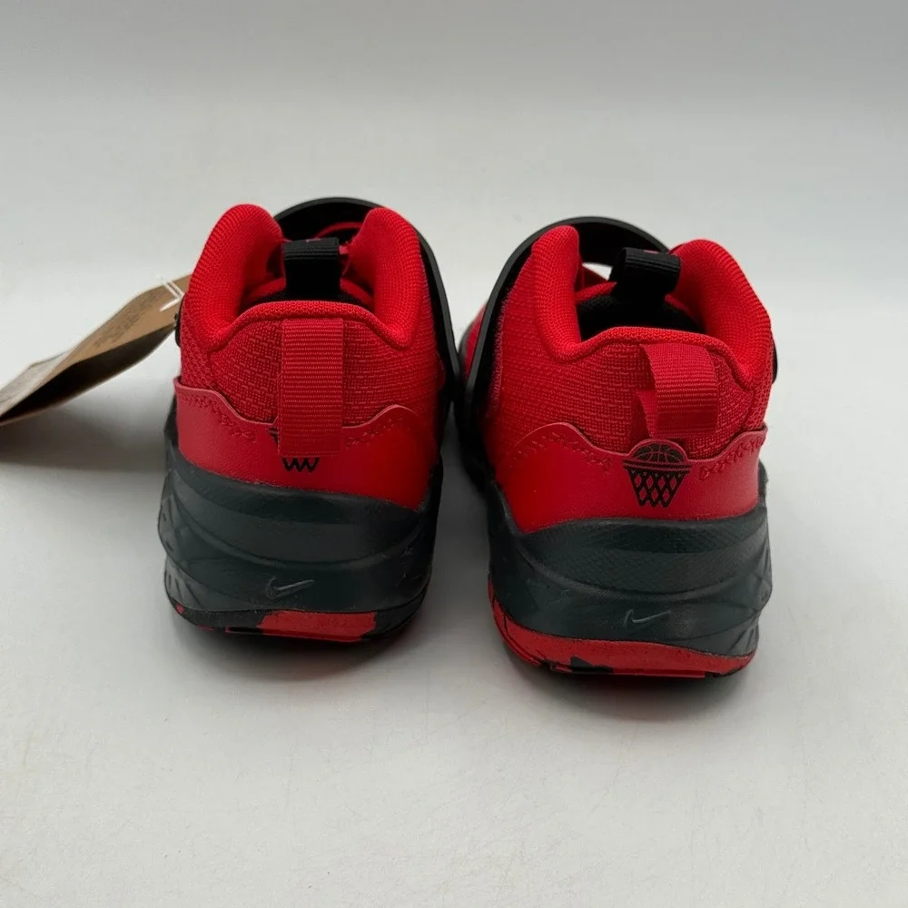 Nike Team Hustle D 12 Shoes Kids Size 13C Red Black Basketball HF6280 602
